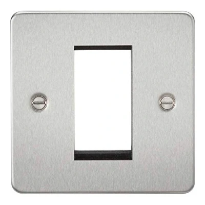 Abbildung von Knightsbridge FP1GBC modulare Frontplatte, flache Blende, 1 G, gebürstetes Chrom