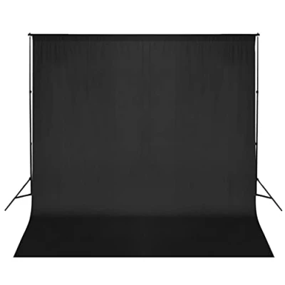Abbildung von vidaXL Fotostudio Set 3x6 m Schwarz Hintergrundsystem Fotografie Hintergrund