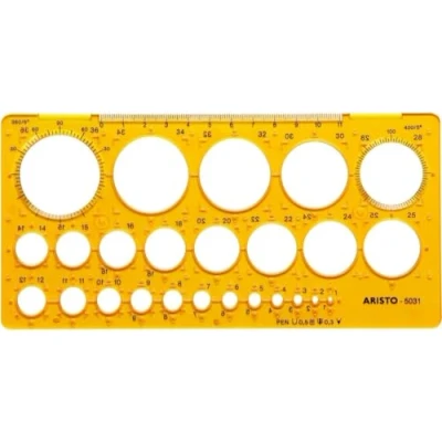 Abbildung von Aristo Kreisschablone 25 Kreise von 1 36mm transparent gelb