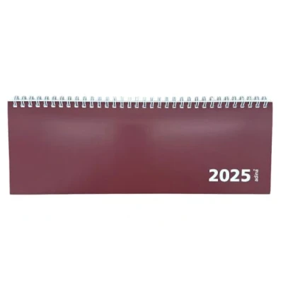 Abbildung von ADINA Tischkalender 2025 Tischquerkalender bordeaux 1W 2S Schreibtischkalender Tisch