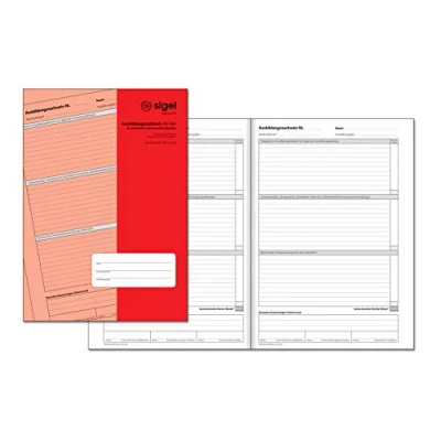 Abbildung von SIGEL AW484 Ausbildungsnachweisheft / Berichtsheft für wöchentliche oder monatliche Eintragungen, A4, 28 Blatt, immer 1 Woche bzw. Monat im Überblick auf Seite, ausreichend 3 Jahre
