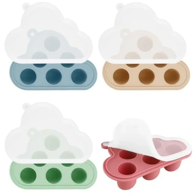Abbildung von Zosenyer Babybrei Einfrieren Behälter, Silikon Beikost Aufbewahrungsboxen, 4er Pack mit Deckeln, Perfekt für Babynahrung, Fruchtsauger, Muttermilch, Eiswürfel und Mehr