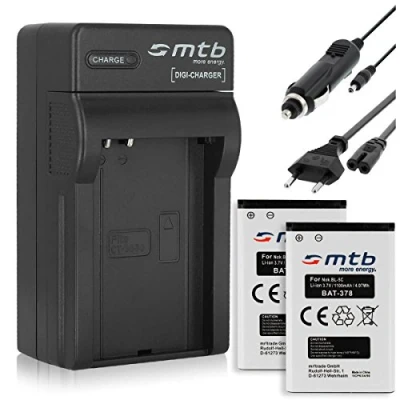 Abbildung von 2 Akkus + Ladegerät für Contour CT 3650 Contour+2, HD 1080P... / Toshiba Camileo P100... Aiptek Siehe Kompatibilitätsliste