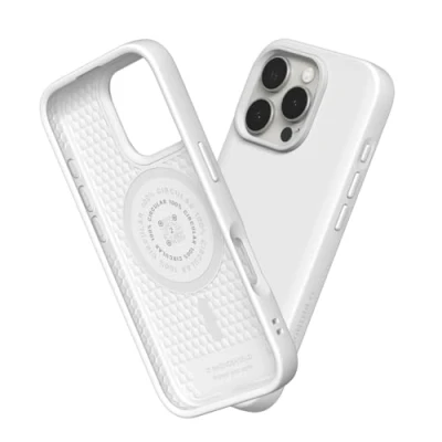 Abbildung von RhinoShield Case kompatibel mit [iPhone 16 Pro Max] SolidSuit MagSafe Stoßdämpfende &amp; schlanke Schutzhülle Premium Finish 3.5 Meter Fallschutz Weiß