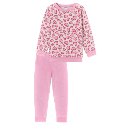 Abbildung von Schiesser Mädchen Schlafanzug Set Pyjama Warme Qualitäten Frottee Fleece Interlock Größe 92 Bis 140 Pyjamaset, rosé_181819