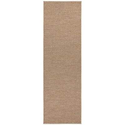 Abbildung von BT Carpet Nature Läufer In und Outdoor Schlingen Küchenläufer rutschfest Flachgewebe Kurzflor Woll Optik Fineloop Küchenteppich für Flur, Garten, Terrasse, Badezimmer Beige Terracotta, 80x500cm