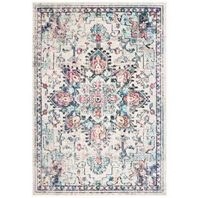 Abbildung von Safavieh Distressed Teppich für Wohnzimmer, Esszimmer, Schlafzimmer, Madison Collection, Kurzer Flor, Grau und Gold, 122 X cm