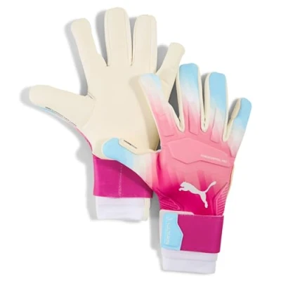 Abbildung von PUMA ULTRA Ultimate RE CHARGE Hybrid Goalkeeper Gloves Youth, Accessoires, Sunset Rosa/Hero Blau/Weiß, 9.5