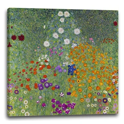 Abbildung von Printed Paintings Leinwand (60x60cm): Gustav Klimt Bauerngarten (1907)