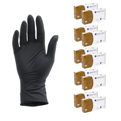 Abbildung von ABENA Nitrilhandschuhe XL, 1000 Stück Einmalhandschuhe Schwarz, handschuhe einweg, puderfreie &amp; latexfreie Einweghandschuhe in S, M, L XL verfügbar