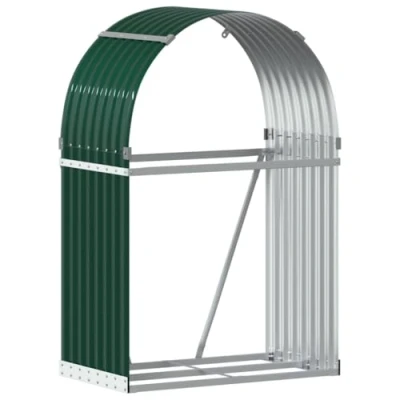 Abbildung von vidaXL Kaminholzregal Kaminholzunterstand Grün 80x45x120 cm Verzinkter Stahl, BxTxH:80x45x120