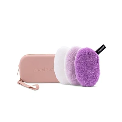 Abbildung von waschies &quot;Travel Set small&quot; nachhaltige und wiederverwendbare Mini Kosmetiktasche inkl. Wiederverwendbarer Abschmink Reinigungspads für Unterwegs, waschbar, perfektes Reise Geschenkset