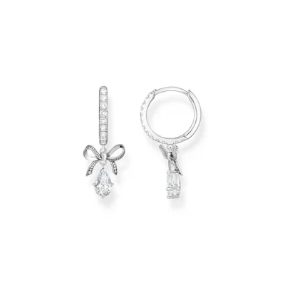 Abbildung von THOMAS SABO Paar Creolen mit Schleifen Anhänger, CR749 643 14, Zirkonia (synth)