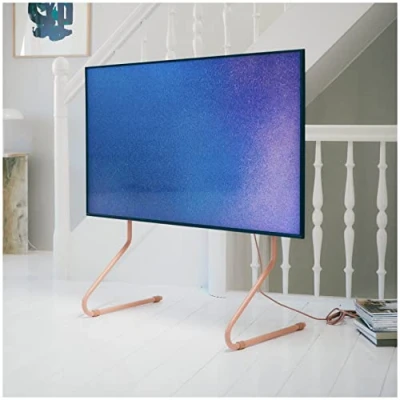 Abbildung von Pedestal Sway Standfuss für TV 40 bis 70 Zoll Hochwertiger Fernseher Bodenständer Modische Fernseh Halterung Stehend Einzigartige Standfüße (Rosa)