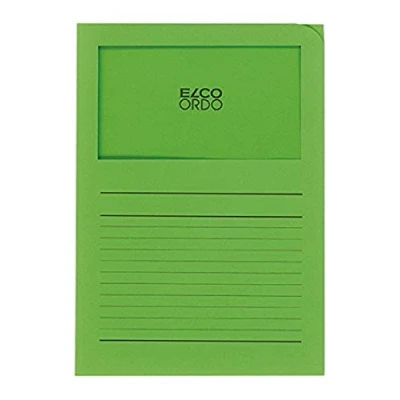 Abbildung von Elco Ordo Classico Papier Organisationsmappen 220 x 310 mm 120 g/m² mit Aufdruck und Sichtfenster 180 100 Karton à Stück leuchtend grün