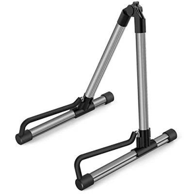 Abbildung von Donner Gitarrenständer für Akustikgitarren, zusammenklappbar, aus Metall, Elektro, Bass, klassische Reise Gitarrenständer, verstellbar 76,2 cm 101,6 Mandoline, Banjo, Ukulele (grau)