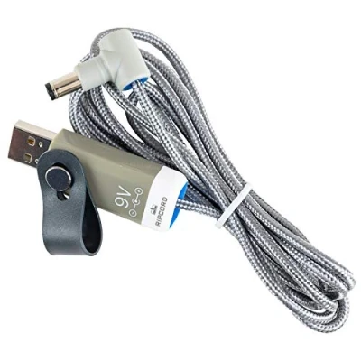 Abbildung von MyVolts Ripcord USB Ladekabel mit 9V DC Ausgangsstecker kompatibel Korg Volca Drum Synthesizer