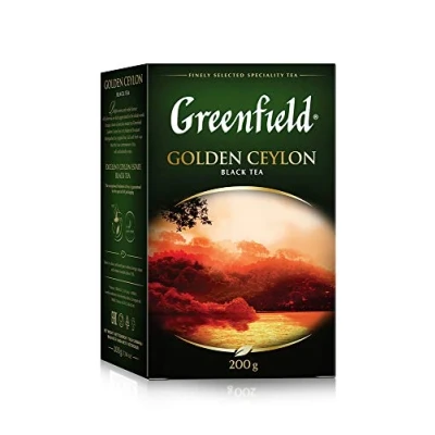 Abbildung von GREENFIELD GOLDEN CEYLON Schwarzer Loser Tee 200G Leaf Schwarztee von Sri Lanka lose feinste Blatt Qualität Frühstückstee Single Origin