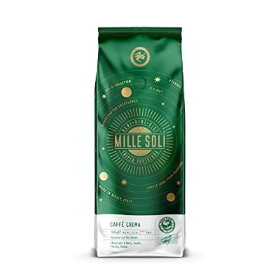 Abbildung von MilleSoli Caffè Crema Bohnenkaffee 1kg Traditionelle Dreifachröstung In Handarbeit Premium Kaffeebohnen mit perfekter Crema, besonders säurearm für Vollautomat und Siebträger