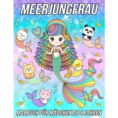 Abbildung von Meerjungfrau Malbuch für Mädchen Ab 8 Jahren: Lustige, süße und einzigartige Malvorlagen Jungen mit wunderschönen Designs