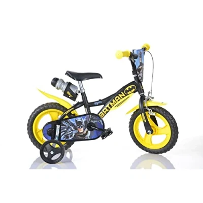 Abbildung von Dino Kinderfahrrad &quot;Batman 12 Zoll&quot;, 1 Gang, mit Stützrädern, Trinkflasche und Frontschild
