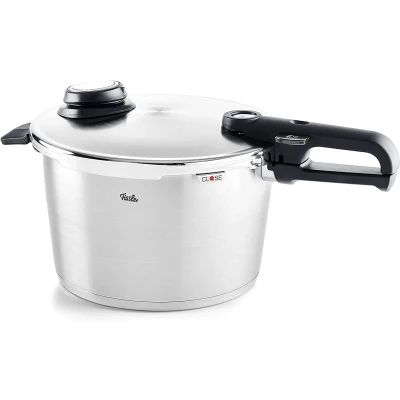 Abbildung von Fissler Schnellkochtopf &quot;Vitavit premium Edelstahl 8 L, Ø 26 cm&quot;, 18/10, (3 tlg.), Verriegelungsanzeige, Einstellbares Abdampfen, Einstellbare Kochstufen