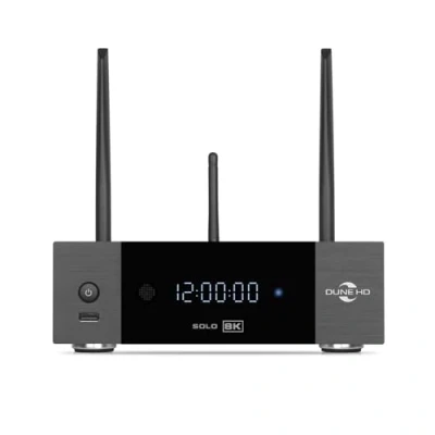 Abbildung von Dune HD Solo 8K, Media Player, Android TV Box, Dolb Visio, Atmo, S928X K/J, Audio, HDMI, 2.1a, BT 5.2, WiFi6, 1Gbit, USB 3.0, 8GB / 64GB, 3.5 HDD Rack, Optical/Coaxial S/PDIF, 8Kp60, 4K, 1080p