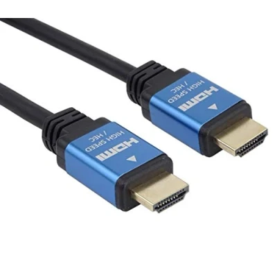Abbildung von PremiumCord 4K HDMI 2.0b Kabel, Auflösung UHD 4K@60Hz 2160p , 3D, ARC, HDCP, vergoldete Metallstecker, schwarz und blau, Länge 5 m