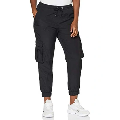 Abbildung von Urban Classics Damen Ladies High Waist Crinkle Nylon Cargo Pants Freizeithose, Black, XL