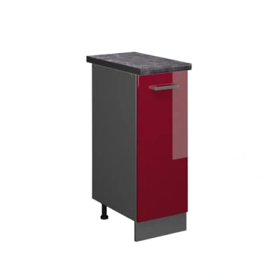 Abbildung von Vicco Apothekerschrank R Line, Bordeaux Hochglanz/Anthrazit, 30 cm, AP Anthrazit