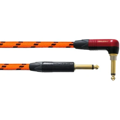 Abbildung von CORDIAL CABLES Gitarrenkabel 6m orange silent abgewinkelt UV reaktiv