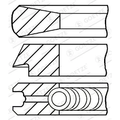 Abbildung von Goetze ENGINE 08 433607 00 Kolbenringsatz 75,5 0,5 Diamond Coated LKZ Ring FORD: FOCUS 3 Turnier, MONDEO 4 FIESTA 6, PEUGEOT: 207 SW