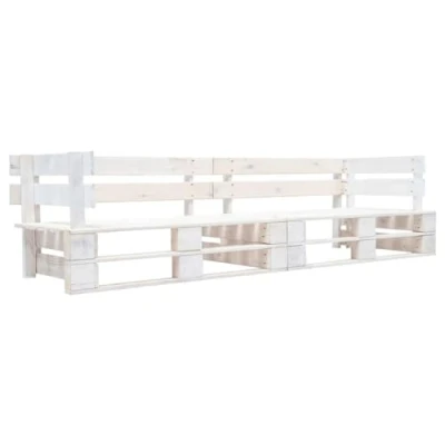 Abbildung von vidaXL Holz Garten Palettensofa 2 Sitzer Lounge Gartensofa Palettenmöbel Gartenmöbel Loungesofa Gartenset Sitzgruppe Sofa In/Outdoor Weiß