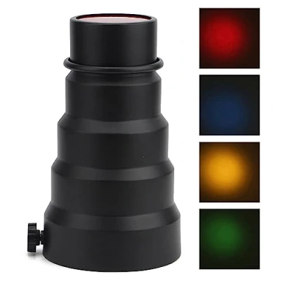 Abbildung von Kamera Conical Flash Snoot Kit mit Mobilfunknetz und 5 Farben Filter Speedlite Diffusor Beam Tube für Blitzlicht Monolight Fotografie