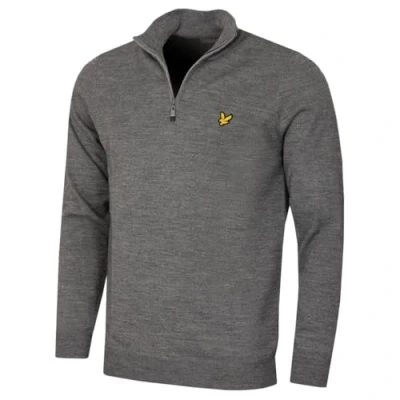 Abbildung von Lyle &amp; Scott GOLF CORE 1/4 ZIP Strickpullover, Herren, Größe: Large, Mid grey marl