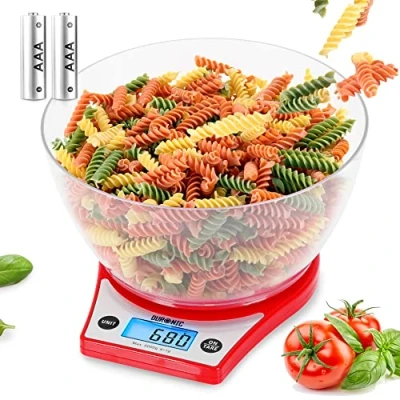 Abbildung von Duronic Küchenwaage, KS6000 RD 5 kg Digitalwaage rund mit 2,5 L Schüssel