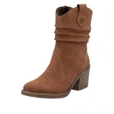 Abbildung von Rieker Westernstiefelette, Cowboystiefelette, Boots, Blockabsatz, mit gerafftem slouchy Schaft