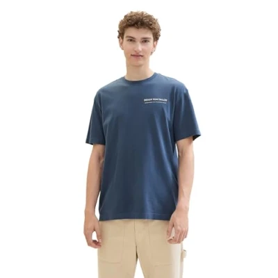 Abbildung von TOM Tailor Denim Tshirt print, Herren, Größe: Small, Sky captain blue