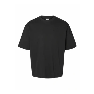 Abbildung von Selected Homme Slhlooseoscar O NECK Tshirt basic, Herren, Größe: Small, Black