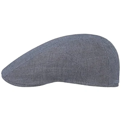 Abbildung von Stetson Herringbone Leinen Flatcap Schirmmütze Herren Leinencap mit UV Schutz 40 Herrencap Made in EU Mütze Baumwollfutter Schiebermütze Frühjahr/Sommer Flat Cap blau 59 cm