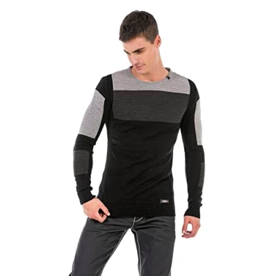 Abbildung von Cipo &amp; Baxx Strickpullover, Herren, Größe: XL, Black anthracite