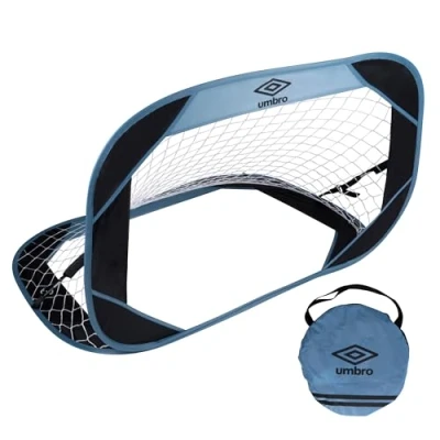 Abbildung von Umbro Fußballtor 110 x 78 cm Fußball Tor mit Reisetasche Fussballtore für Garten Kinder und Erwachsene Fussball Trainingszubehör Innen Außen Kunststoff Schwarz