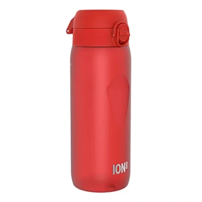 Abbildung von Ion8 Trinkflasche, 750ml, Auslaufsicher, Einhandöffnung, Sichere Verriegelung, Spülmaschinenfest, BPA frei, Tragegriff, Klappdeckel, Handgeformter Griff, Leicht zu Reinigen, Klimaneutral, Rot
