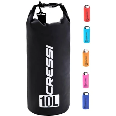 Abbildung von Cressi Dry Bag Wasserdichte Taschen mit langem verstellbaren Schulterriemen Für Tauchen, Bootfahren, Kajak, Angeln, Rafting, Schwimmen, Camping und Snowboarden
