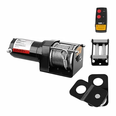 Abbildung von MSW Seilwinde 1590 kg 12 V Elektrische Motorwinde Umlenkrolle Fernbedienung