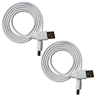 Abbildung von DZYDZR 2 Stück 5V USB auf DC Power Kabel A 2,5mm/5,5mm Adapterkabel 1m / 3ft Weiß