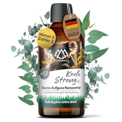 Abbildung von NORDHOLZ® Saunaaufguss [54 Sorten 15ml, 100ml, 250ml] Sauna Aufgussmittel für intensive &amp; erholsame Zubehör (#53 Koala Strong+, 100ml)