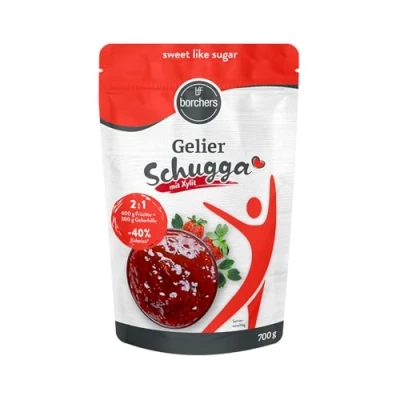 Abbildung von BORCHERS Gelier Schugga mit Xylit, Alternative zu Gelierzucker 700g, auf Grundlage von 1:1 wie Zucker, kalorienreduziert, zuckerarm, Zuckerersatz, Süßungsmittel, Zuckeralternative