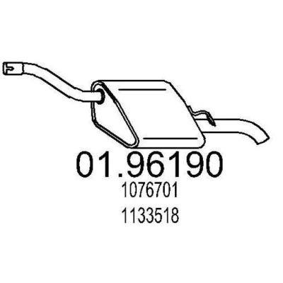 Abbildung von MTS 01.96190 Endschalldämpfer 1030 FORD: Focus Mk1 Kombi, Kasten / Kombi