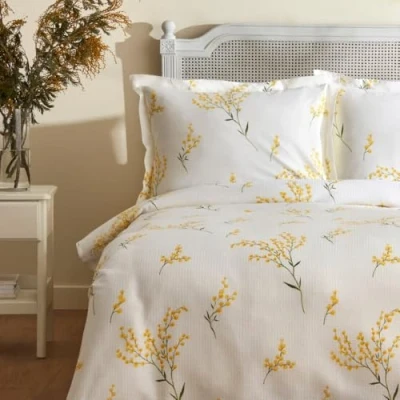 Abbildung von Karaca Loretta 100% Baumwolle Doppelbett Piké Set, Gelb